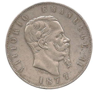 5 lires 1877 italie