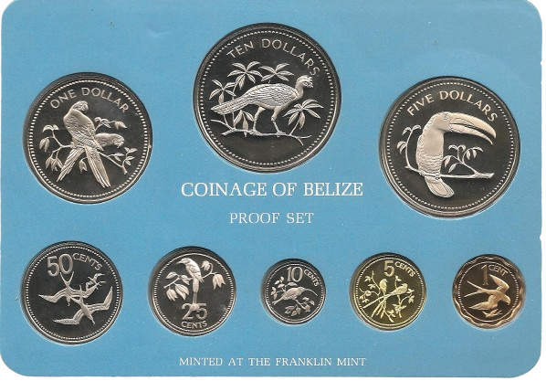 coffret 8 monnaies proof 1976 belize oiseaux