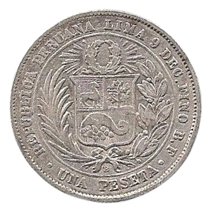 peseta 1880 Pérou lima