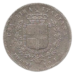 1 lira 1859 florence toscane vittorio emanuele II