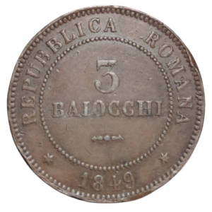 3 baiocchi 1849 republique romaine italie rome grand 3