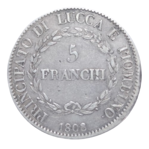 principauté de lucques et piombino – félix BACCIOCHI et élisa bonaparte 5 Franchi 1808 Florence