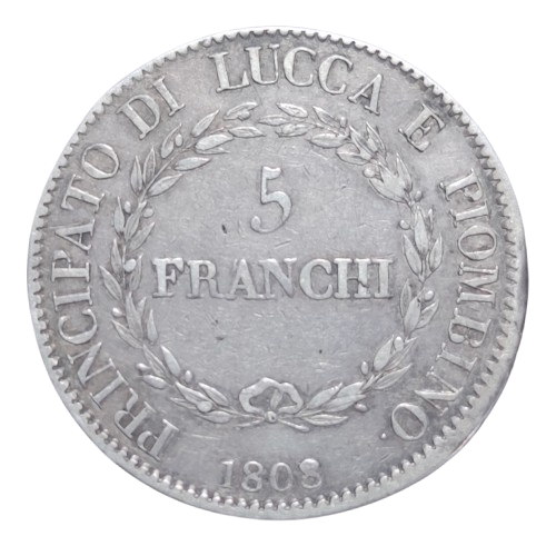 principauté de lucques et piombino - félix BACCIOCHI et élisa bonaparte 5 Franchi 1808 Florence