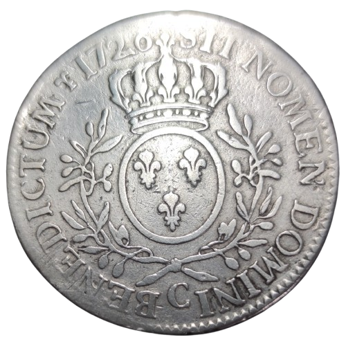 Louis XV écu aux branches d'olivier 1726 Caen