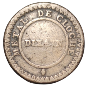 monnaie de confiance dixain de rochon 1791 métal de cloche