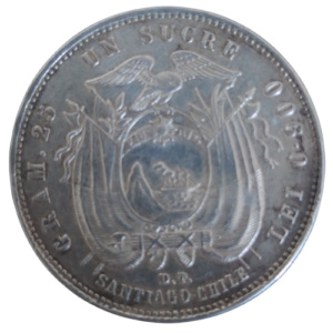 un sucre 1888 république de l'equateur - antonio josé - santiago du chili
