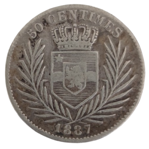 belgique – 50 centimes – (1887) – léopold II – état indépendant du congo