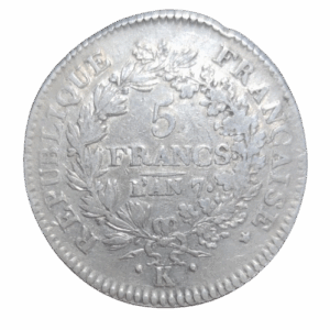 5 Francs an7k 1799 union et force bordeaux