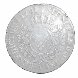 demi écu aux branches d’olivier 1791 paris louis XVI