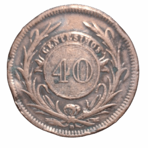 40 centesimos soleil 1857 uruguay