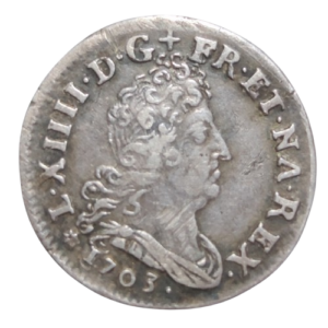 5 sols 6 deniers d&rsquo;alsace aux insignes 1703 strasbourg louis XIV