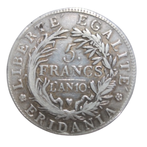 5 francs 1802 an10 turin gaule subalpine