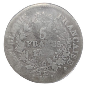 5 Francs an7/5 k 1799 union et force bordeaux