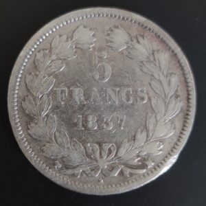 5 Francs 1837 domard marseille louis philippe I