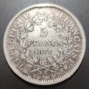 5 Francs 1871 camélinat paris hercule