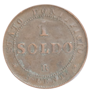 1 soldo 1866 vatican rome pie IX