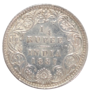 1/4 roupie india victoria 1887 bombay