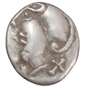 denier à la tête casquée eduens autun 80-50 av j-c