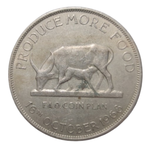 5 shillings 1968 ouganda vache et veau