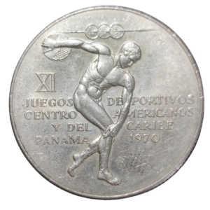 5 balboas 1970 panama XI jeux américains