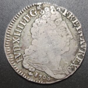 20 sols aux insignes 1708 la rochelle louis XIV