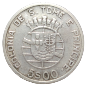 5 escudos 1939 colonie de st thomas & prince