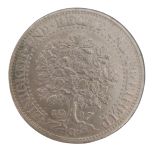 funf reichsmark 1927 karlsruhe deutsches reich