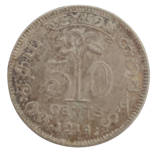 50 cents 1914 ceylan georges V londres