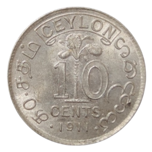 10 cents 1911 ceylan georges V londres